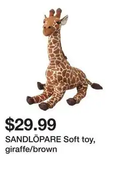 Ikea SANDLÖPARE Soft toy, giraffe/brown offer