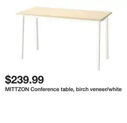 Ikea MITTZON Conference table, birch veneer/white offer