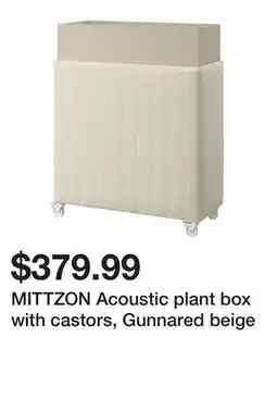 Ikea MITTZON Acoustic plant box with castors, Gunnared beige offer