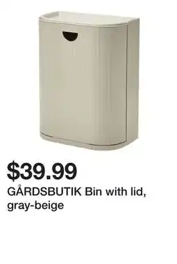 Ikea GÅRDSBUTIK Bin with lid, gray-beige offer