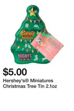 Five Below Hershey's Miniatures Christmas Tree Tin 2.1oz offer