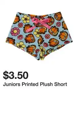 Five Below Juniors Printed Plush Short offer