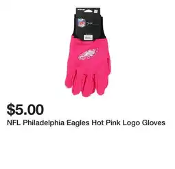 Five Below NFL Philadelphia Eagles Hot Pink Logo Gloves offer