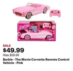 Best Buy Barbie - The Movie Corvette Remote Control Vehicle - Pink offer