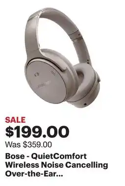 Best Buy Bose - QuietComfort Wireless Noise Cancelling Over-the-Ear Bluetooth Headphones - Sandstone offer