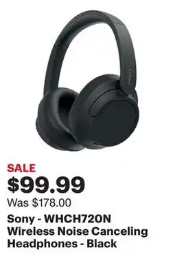 Best Buy Sony - WHCH720N Wireless Noise Canceling Headphones - Black offer