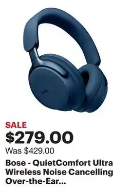 Best Buy Bose - QuietComfort Ultra Wireless Noise Cancelling Over-the-Ear Headphones - Lunar Blue offer