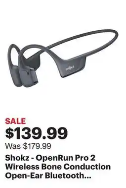 Best Buy Shokz - OpenRun Pro 2 Wireless Bone Conduction Open-Ear Bluetooth Sports Headphones - Black offer