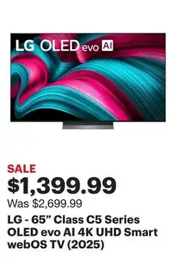 Best Buy LG - 65 Class C5 Series OLED evo AI 4K UHD Smart webOS TV (2025) offer