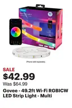 Best Buy Govee - 49.2ft Wi-Fi RGBICW LED Strip Light - Multi offer