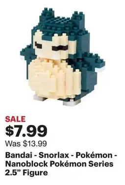 Best Buy Bandai - Snorlax - Pokémon - Nanoblock Pokémon Series 2.5 Figure offer