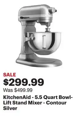 Best Buy KitchenAid - 5.5 Quart Bowl-Lift Stand Mixer - Contour Silver offer