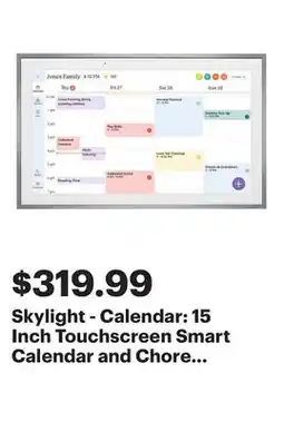 Best Buy Skylight - Calendar: 15 Inch Touchscreen Smart Calendar and Chore Chart - Silver offer