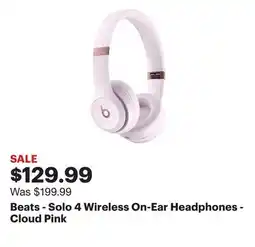 Best Buy Beats - Solo 4 Wireless On-Ear Headphones - Cloud Pink offer