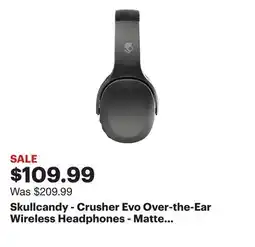 Best Buy Skullcandy - Crusher Evo Over-the-Ear Wireless Headphones - Matte Black offer