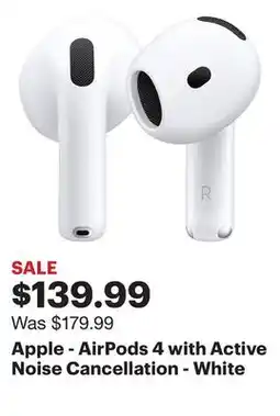 Best Buy Apple - AirPods 4 with Active Noise Cancellation - White offer