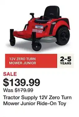 Tractor Supply Company Tractor Supply 12V Zero Turn Mower Junior Ride-On Toy offer