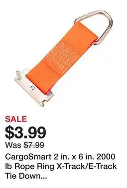Tractor Supply Company CargoSmart 2 in. x 6 in. 2000 lb Rope Ring X-Track/E-Track Tie Down Strap, Orange offer