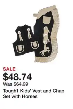 Tractor Supply Company Tough1 Kids' Vest and Chap Set with Horses offer
