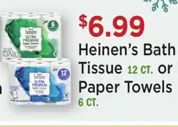 Heinen's Heinen's Bath Tissue 12 CT. or Paper Towels 6 CT offer