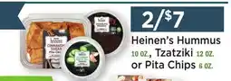 Heinen's Heinen's Hummus 10 OZ., Tzatziki 12 OZ. or Pita Chips 6 OZ offer