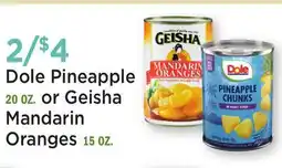 Heinen's Dole Pineapple 20 OZ. or Geisha Mandarin Oranges 15 OZ offer