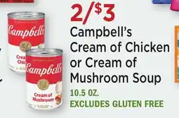 Heinen's Campbell's Cream of Chicken or Cream of Mushroom Soup offer