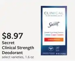 Fareway Secret Clinical Strength Deodorant offer