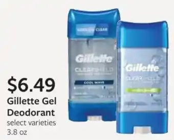 Fareway Gillette Gel Deodorant offer