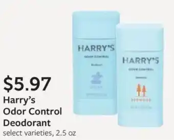 Fareway Harry's Odor Control Deodorant offer