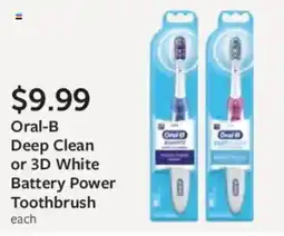 Fareway Oral-B Deep Clean or 3D White Battery Power Toothbrush offer