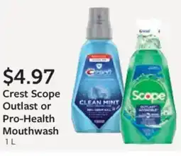 Fareway Crest Scope Outlast or Pro-Health Mouthwash offer
