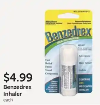 Fareway Benzedrex Inhaler offer