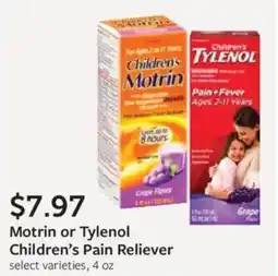 Fareway Motrin or Tylenol Children's Pain Reliever offer