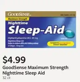 Fareway GoodSense Maximum Strength Nighttime Sleep Aid offer