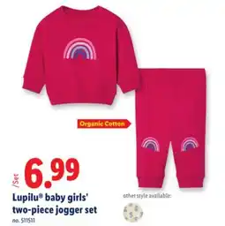 Lidl Lupilu baby girls' two-piece jogger set offer