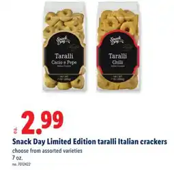 Lidl Snack Day Limited Edition taralli Italian crackers offer