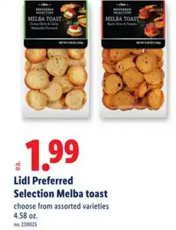 Lidl Lidl Preferred Selection Melba toast offer