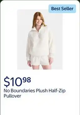 Walmart No Boundaries Plush Half-Zip Pullover, Women's and Plus offer