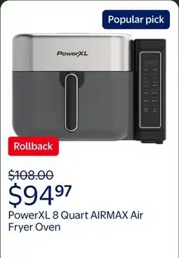 Walmart PowerXL 8 Quart AIRMAX Air Fryer Oven with 6 Pre-Sets, Two Tier Compact Design offer