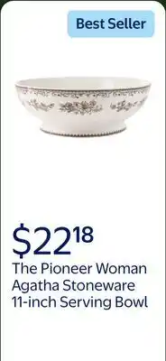 Walmart The Pioneer Woman Agatha Stoneware 11-inch Serving Bowl, Brown offer