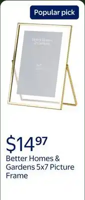 Walmart Better Homes & Gardens – 5x7 Picture Frame – Gold Float Tabletop Photo Frame offer