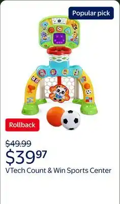 Walmart VTech Count & Win Sports Center with Accessories, Baby and Toddler Toys offer