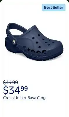 Walmart Crocs Adult Unisex Baya Clog offer