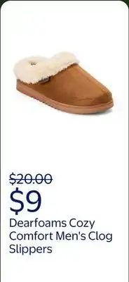 Walmart Dearfoams Cozy Comfort Men's High Vamp Clog Sippers offer
