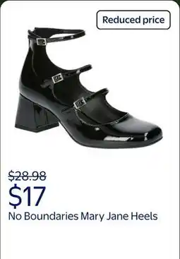 Walmart No Boundaries Faux Leather Strappy Mary Jane Heels, Women's offer