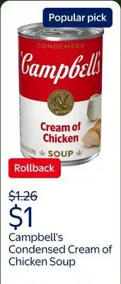 Walmart Campbell's Condensed Cream of Chicken Soup offer