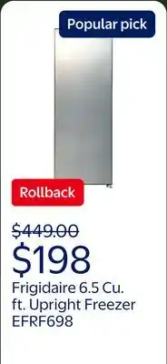 Walmart Frigidaire Platinum Silver 6.5 Cu. ft. Upright Freezer, EFRF698 offer
