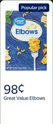 Walmart Great Value Elbows offer