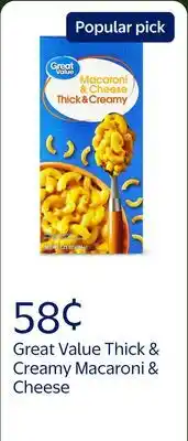 Walmart Great Value Thick & Creamy Macaroni & Cheese offer